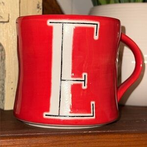 Anthropologie coffee/tea cup/mug initial letter E